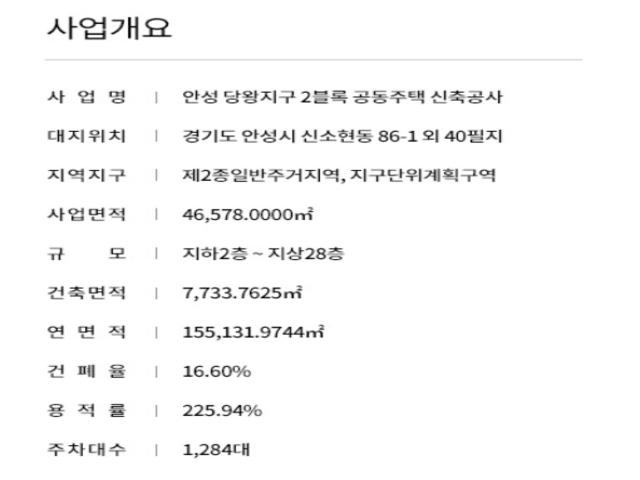 안성 아양 영무예다음 사업개요